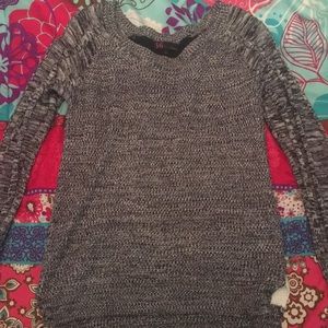 Grey/ black and white stripe back sweater